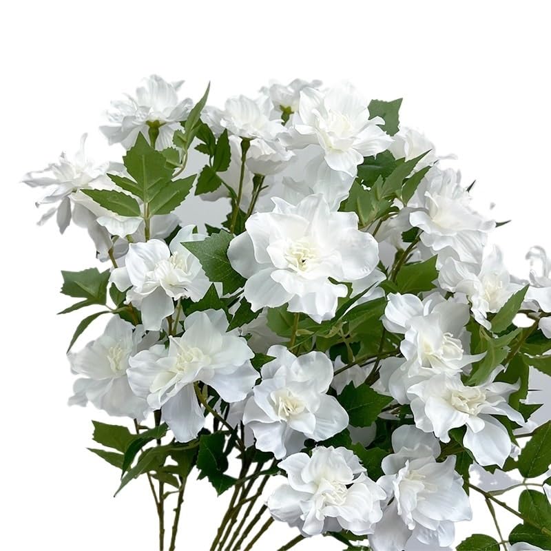 Dekoration mit Kunstblumen, Künstlicher Rosenstreifenstrauß for Heimdekoration, Hochzeiten, Tischarrangements, Mehrfarbig(White)