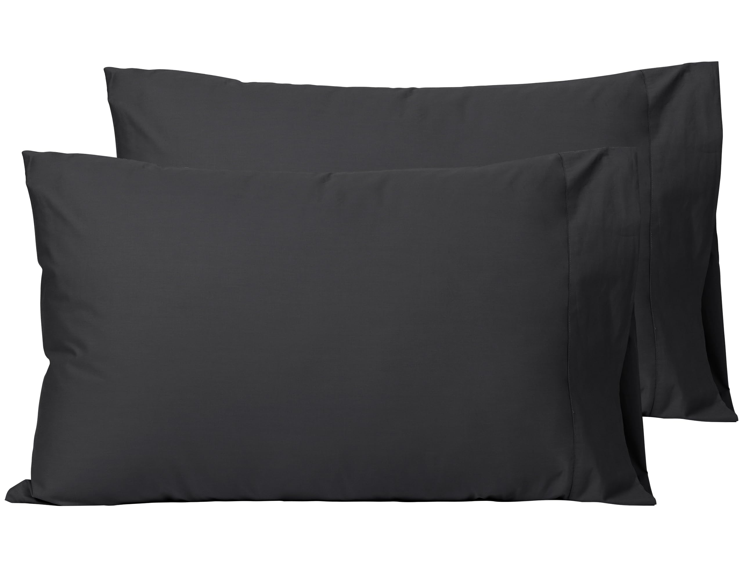 Sylvanora Pillow Cases 2 Pack, Soft & Premium 100% Egyptian Cotton Bedding, Breathable with Envelope Closure, Standard Size 50x75cm (Black, Pack of 2) — image 1