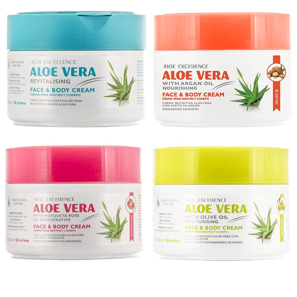 4 x Aloe Excellence Cream, Set of 4 Containers of 300 g, Aloe Vera Cream  Gel, Islas Canarias, Made on the Canary Islands, 4 x 300 ml : Amazon.co.uk:  Beauty