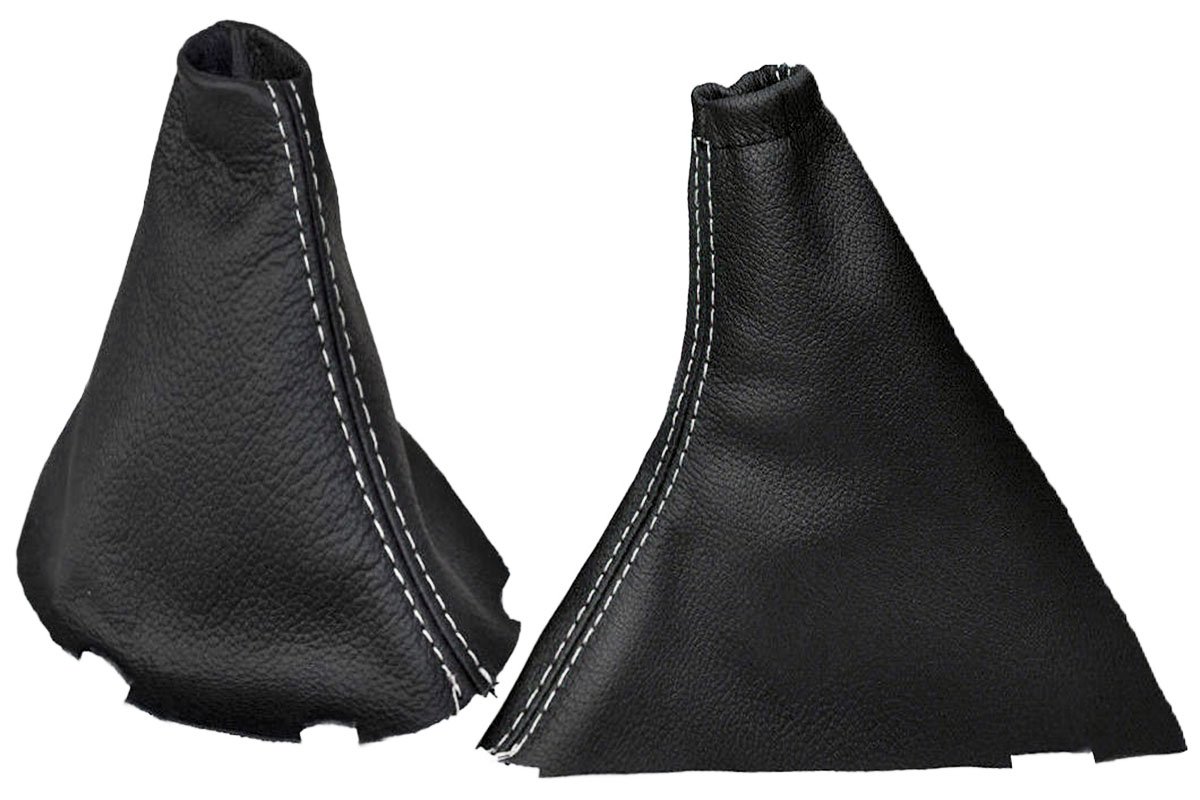 Cuffia leva cambio e freno a mano compatibile con Land Rover Freelander 2 vera pelle nera