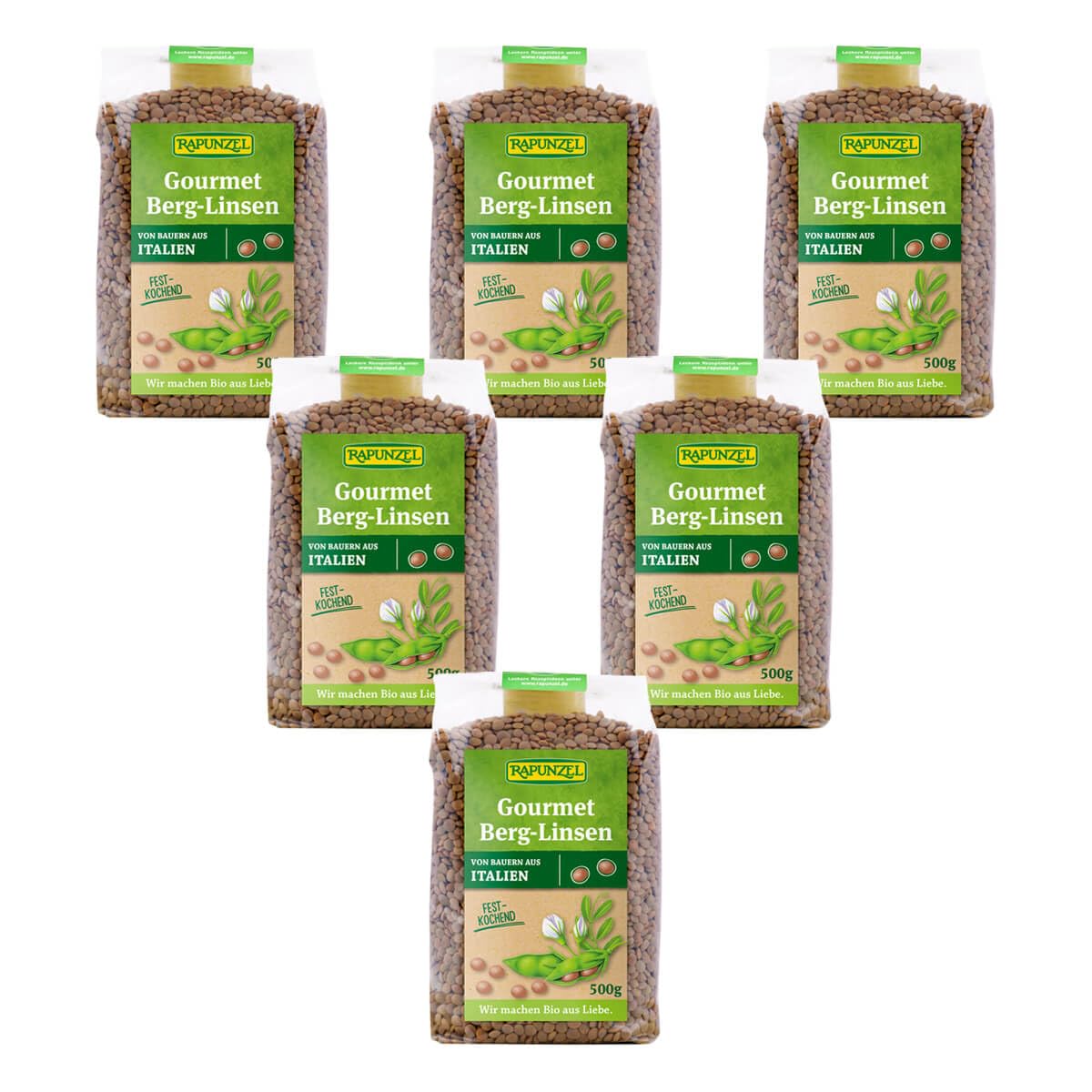 Rapunzel Bio Gourmet Berg-Linsen braun (6 x 500 gr)