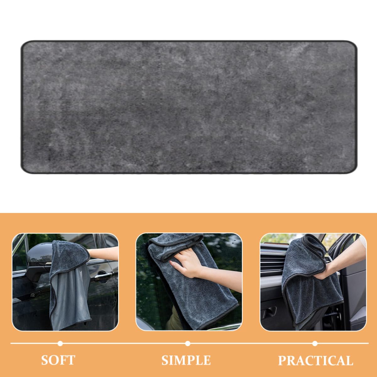 Mikrofaser Autotrockentuch 60x160cm Weich und Saugfähig Multifunktionales Autowaschtuch zum Schonenden Autotrocknen und Autoreinigen Schnell Trocknend