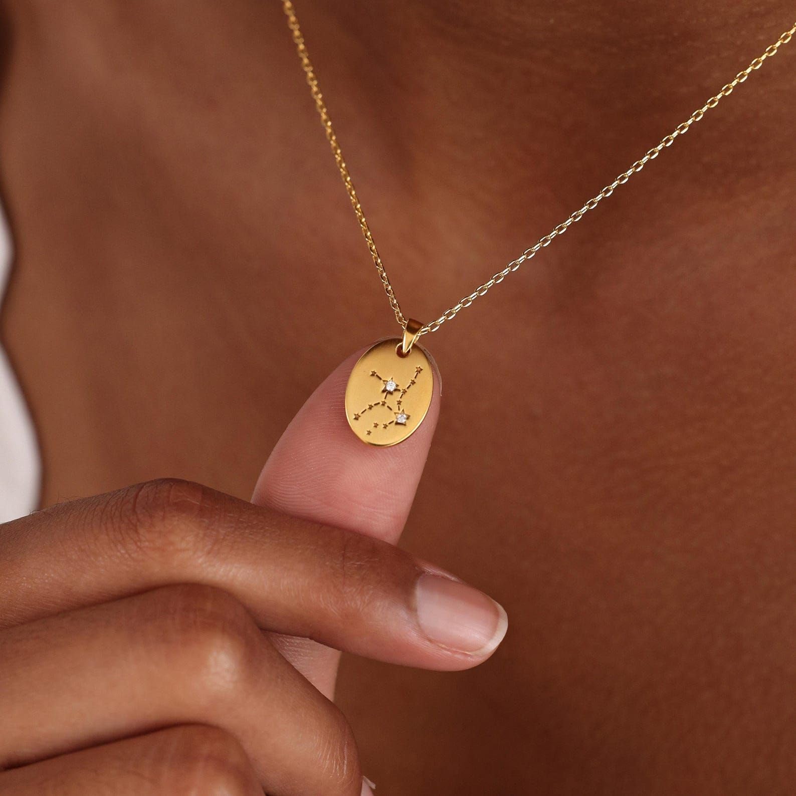 Collana personalizzato zodiaco pendente argento sterling 925 Collane di costellazione personalizzate stella segno ciondolo Compleanno fatto a mano anniversario