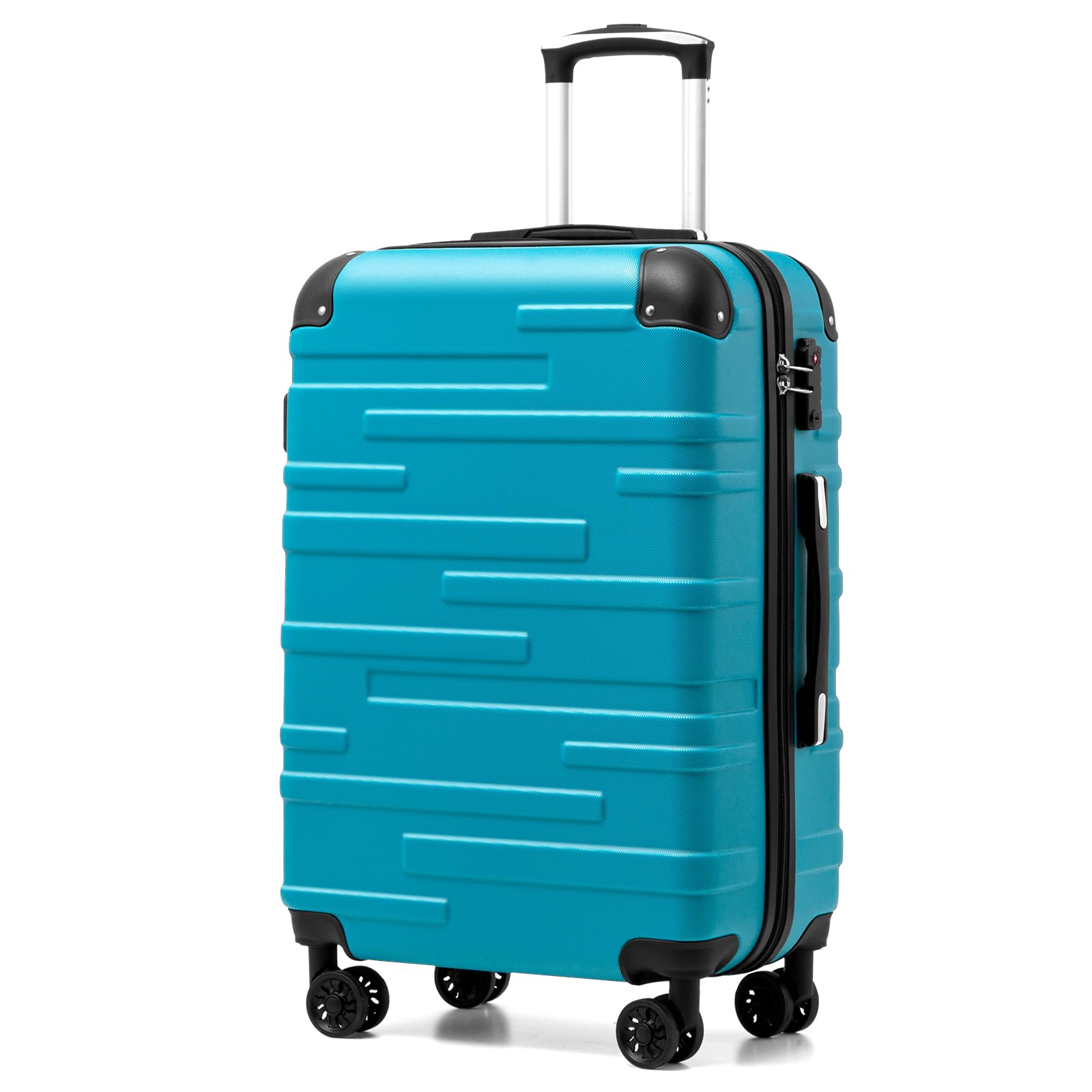 COOLIFE Hartschalen-Koffer Rollkoffer Reisekoffer Vergrößerbares Gepäck (Nur Großer Koffer Erweiterbar) ABS Material mit TSA-Schloss und 4 Rollen