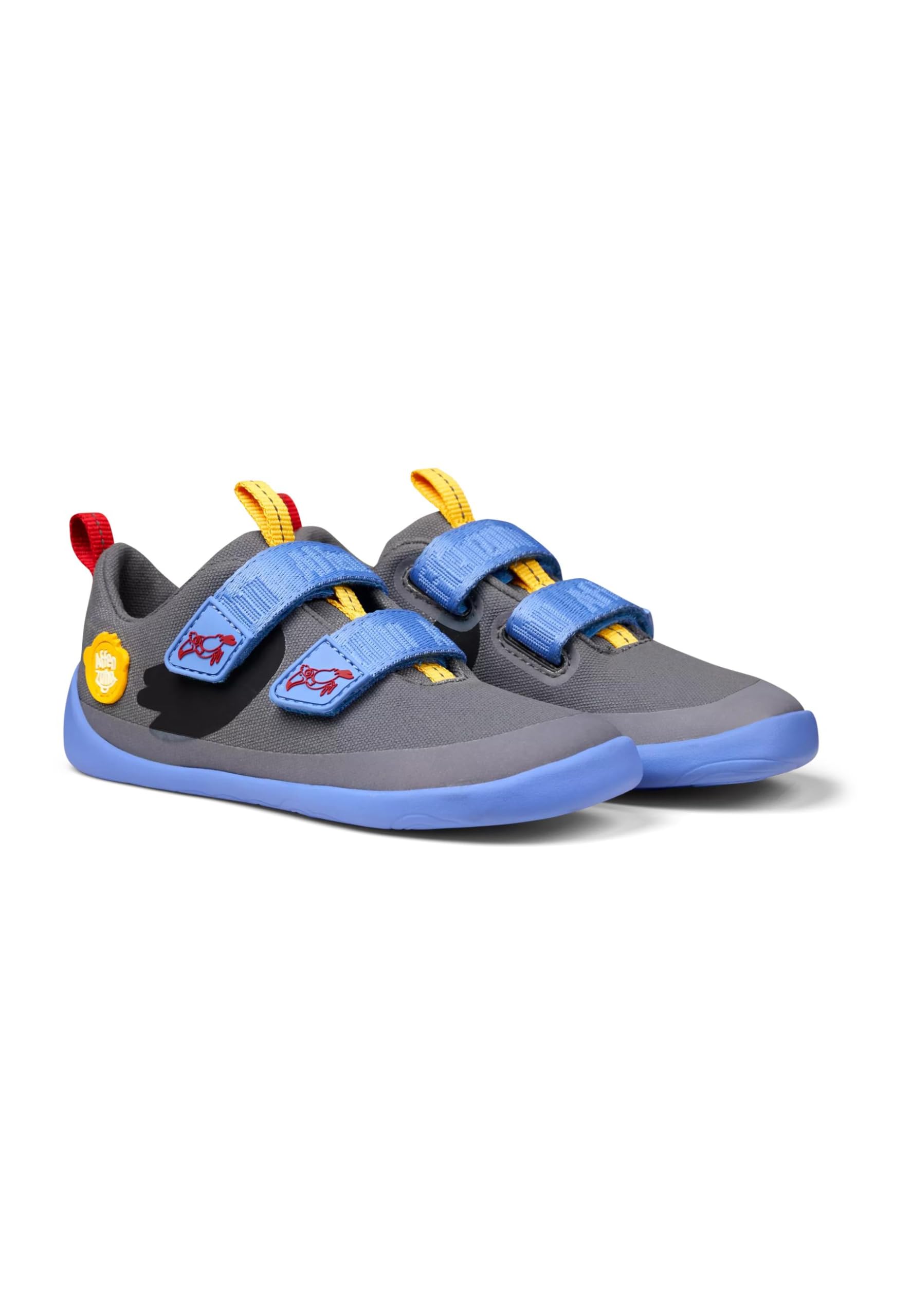 Affenzahn Barfußschuh Baumwolle Lucky Klettverschluss Vegan rutschfest Flexibel Reflektierend für den Sommer in Größe 21-32 Tukan - Grau