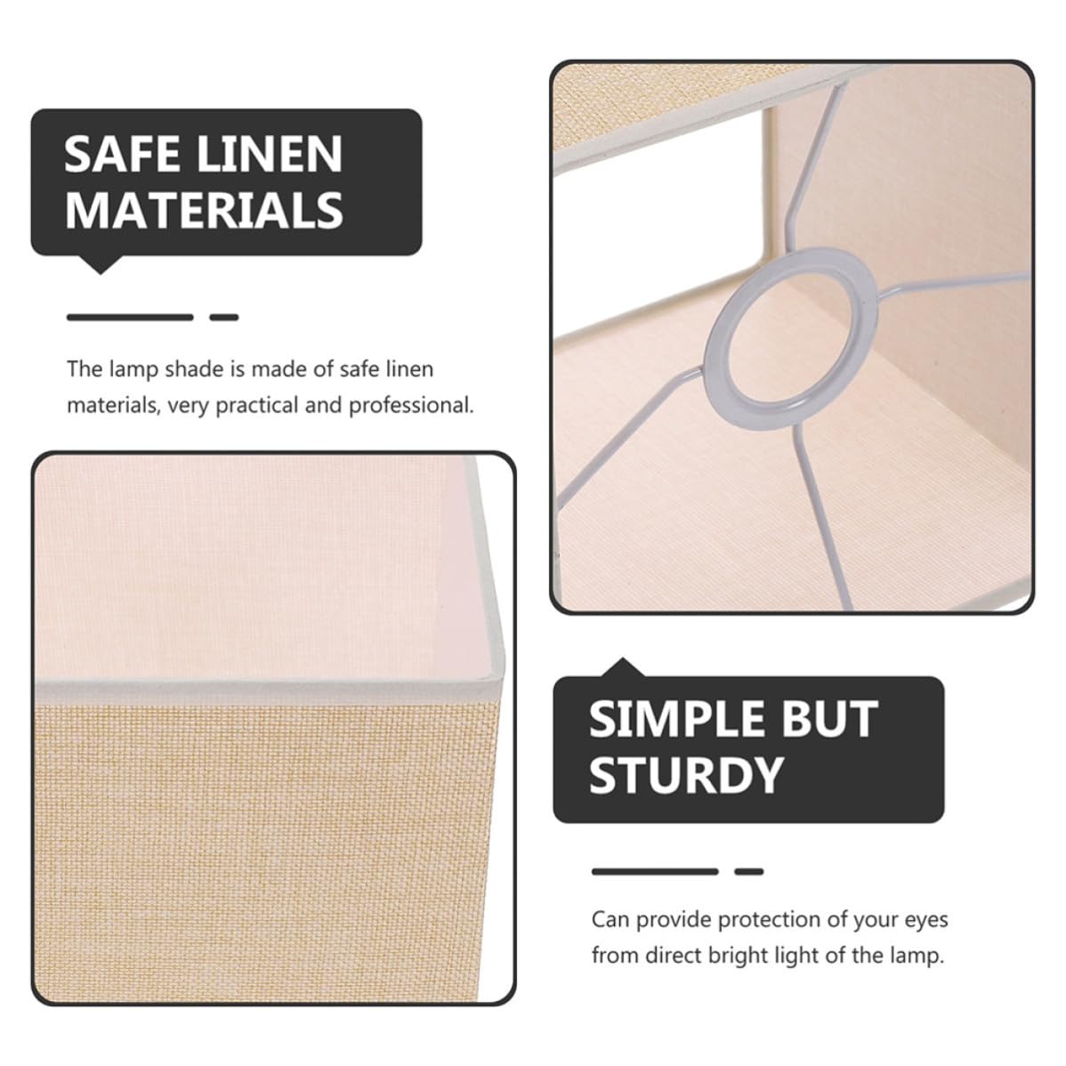 Toddmomy Beige Pantalla de Lámpara Ligera para Casquillo E27, de Lino