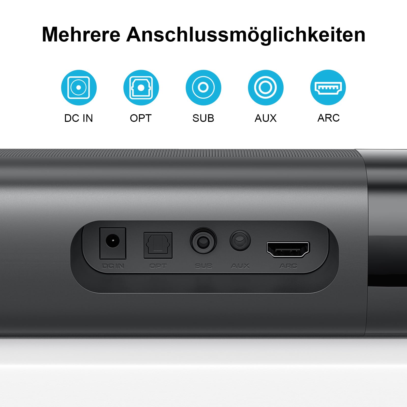 GarageRock Soundbar mit Subwoofer für Fernseher, 110W Heimkino Soundsystem mit Deep Bass&Auto Volume Boost&3 EQ Modi, Bluetooth 5.3/ARC/Opt/AUX, Surround Sound System für Fernseher/PC/Projector, 1 Set