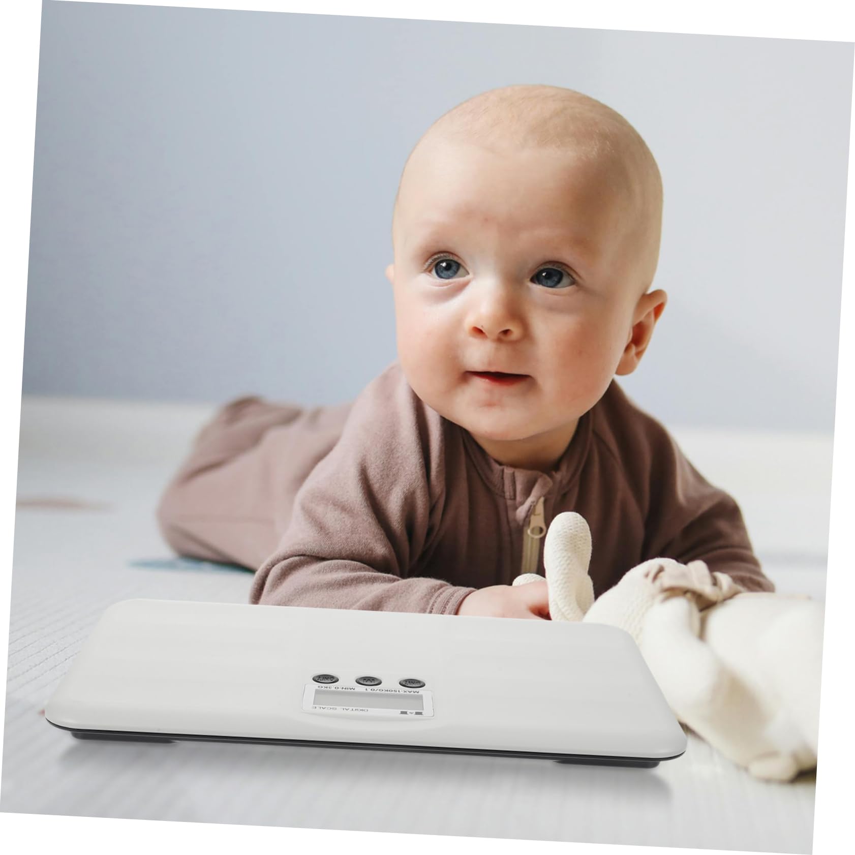Elektronische Babywaage Haustierwaage 150kg, Weiße Kunststoffwaage | Digitale Anzeige, Einheitenumstellung, Flaches Klassisches Design, für Katzen und Welpen, 0, 3kg Start