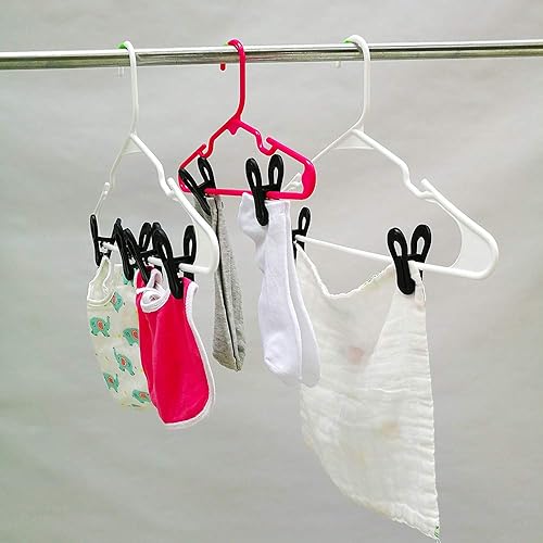 Miniatura 6 de Paquete de 30 clips de colgador, clips multiusos para perchas, clips negros para colgar ropa de plástico, clips para colgar pantalones