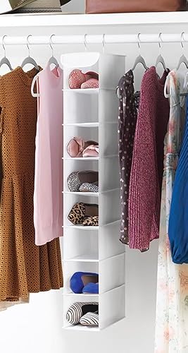 Miniatura 6 de Whitmor Estantes colgantes para zapatos 8 secciones organizador de armario color gris