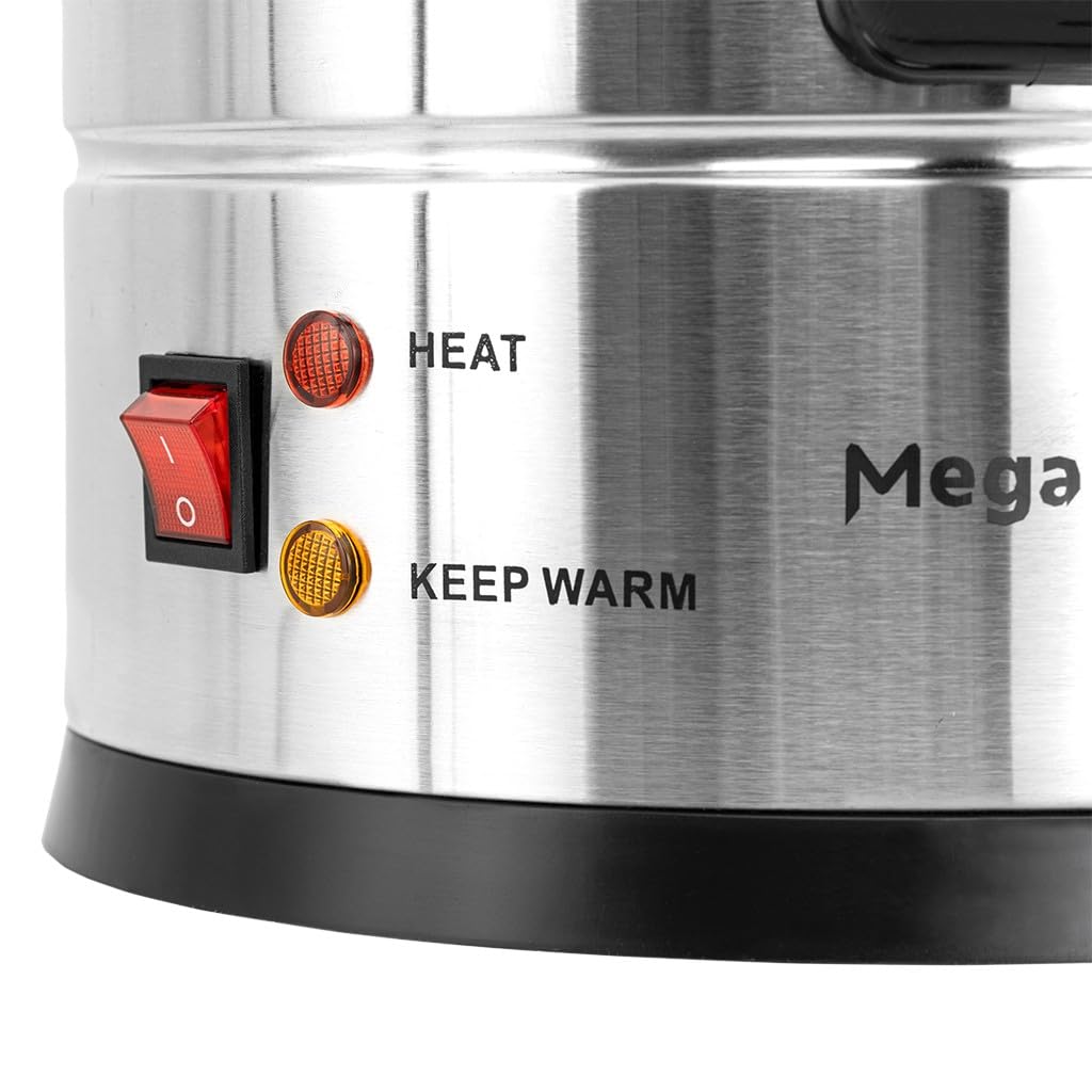 Mega-M Warnik dwuściankowy do wody 10 l 1800 W inox 230 V | Regulacja temperatury, Keep Warm, kranik, podwójne ścianki, stal inox, do gastronomii