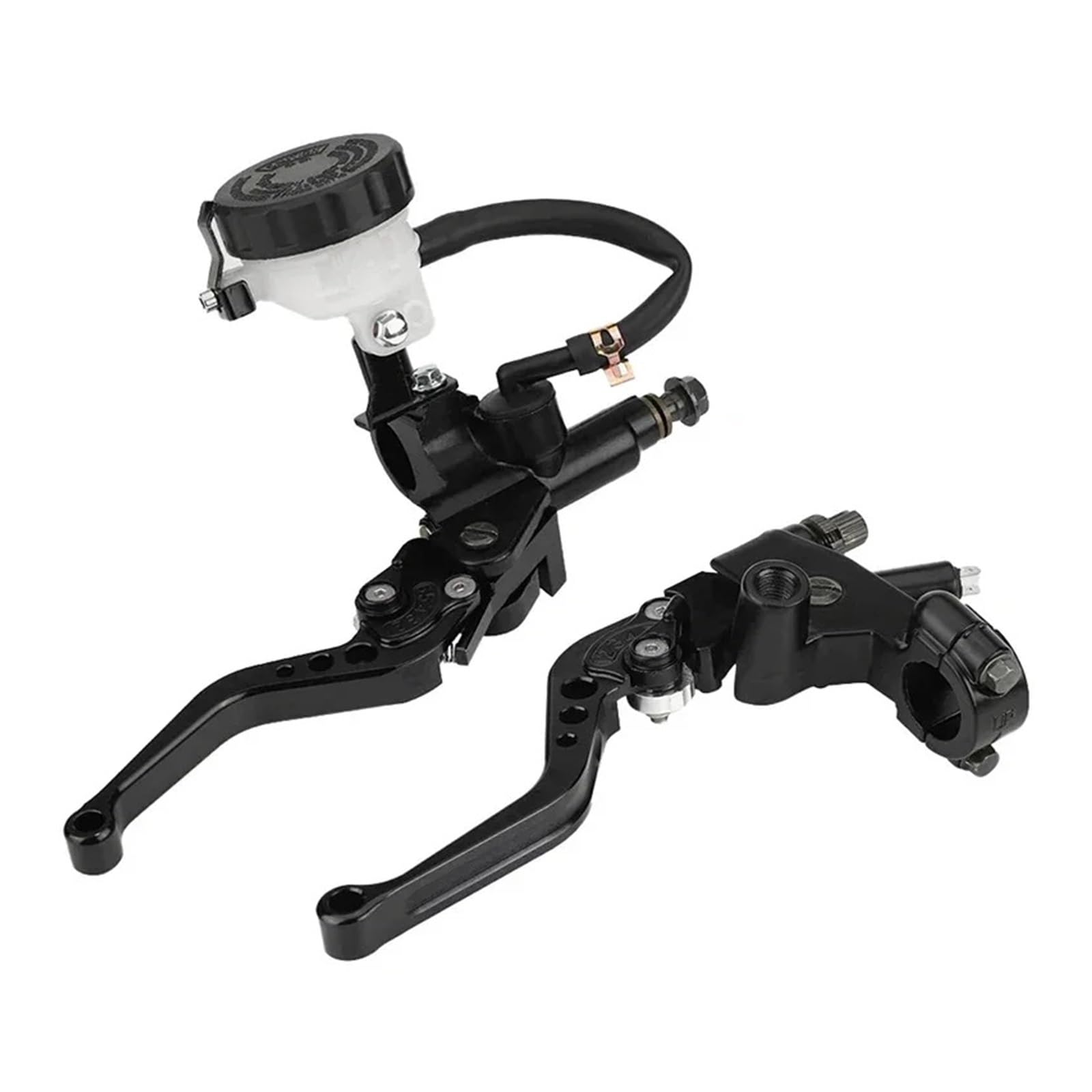 Leva frizione freno moto Leva della pompa freno frizione idraulica universale da 7/8" 22 mm in alluminio CNC per cilindro principale per moto(Nero)