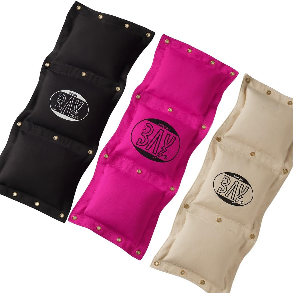 BAY 3-Kammern schwarz Wand-Schlagpolster FERTIG GEFÜLLT Schlagkissen, Sandsack, Boxsack, 115 cm, Wandsandsack, Makiwara, Wandschlagpolster, Wandschlagkissen, Wandmakiwara Wandboxkissen Wandboxpolster