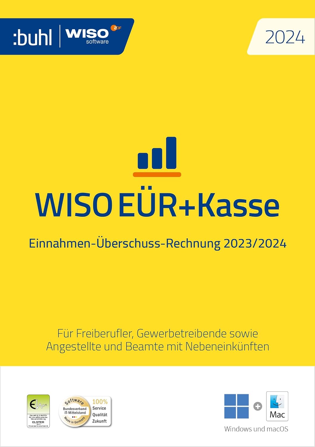 WISO EÜR+Kasse 2024 Für die EinnahmenÜberschussRechnung 2023/2024 inkl. Gewerbe und