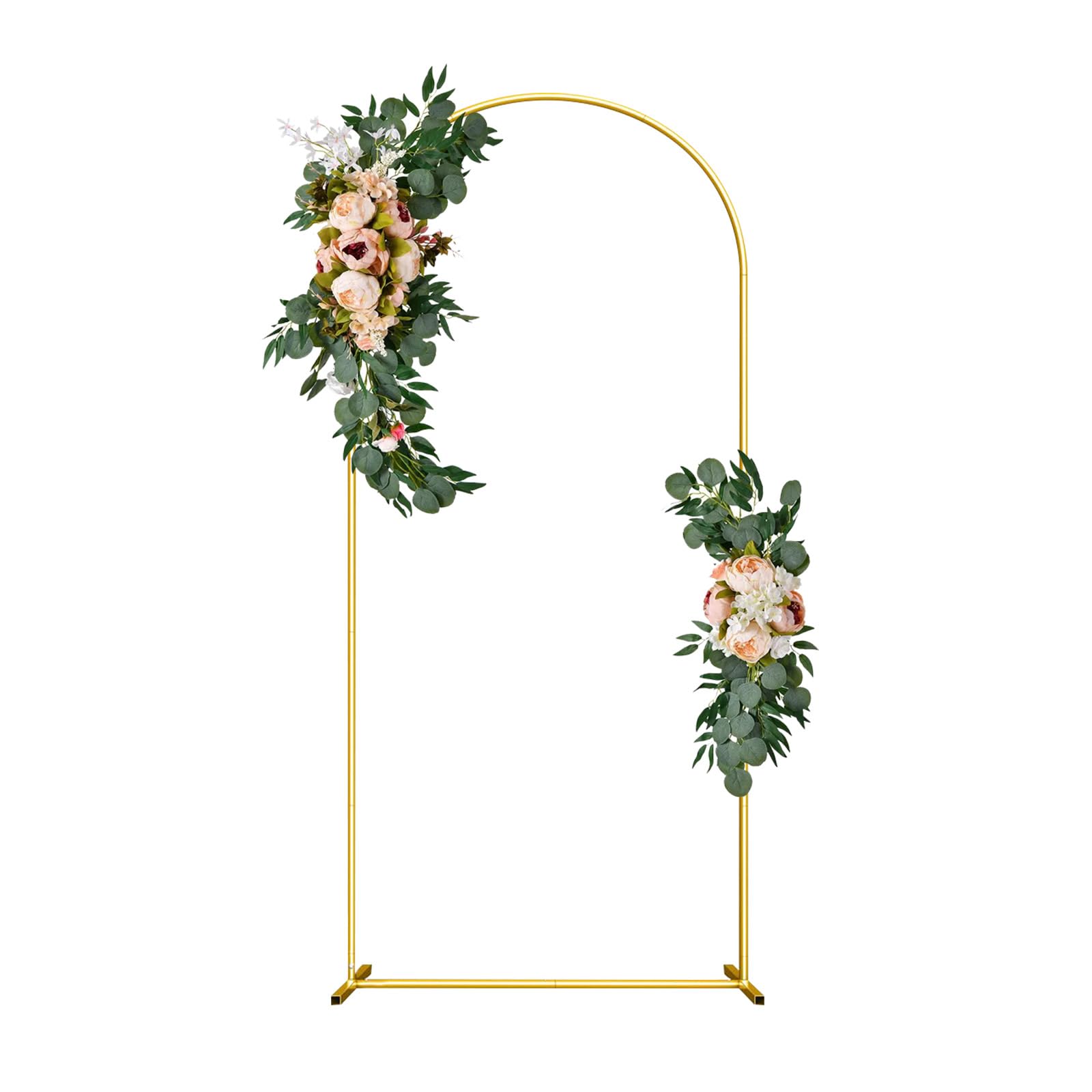 Wedding Arch Backdrop Stand 6FT Gold Wedding Balloon Arched Backdrop Stand Square Arch Frame for Birthday Party Bridal Baby Shower Ceremony Decoration, ZG02-3