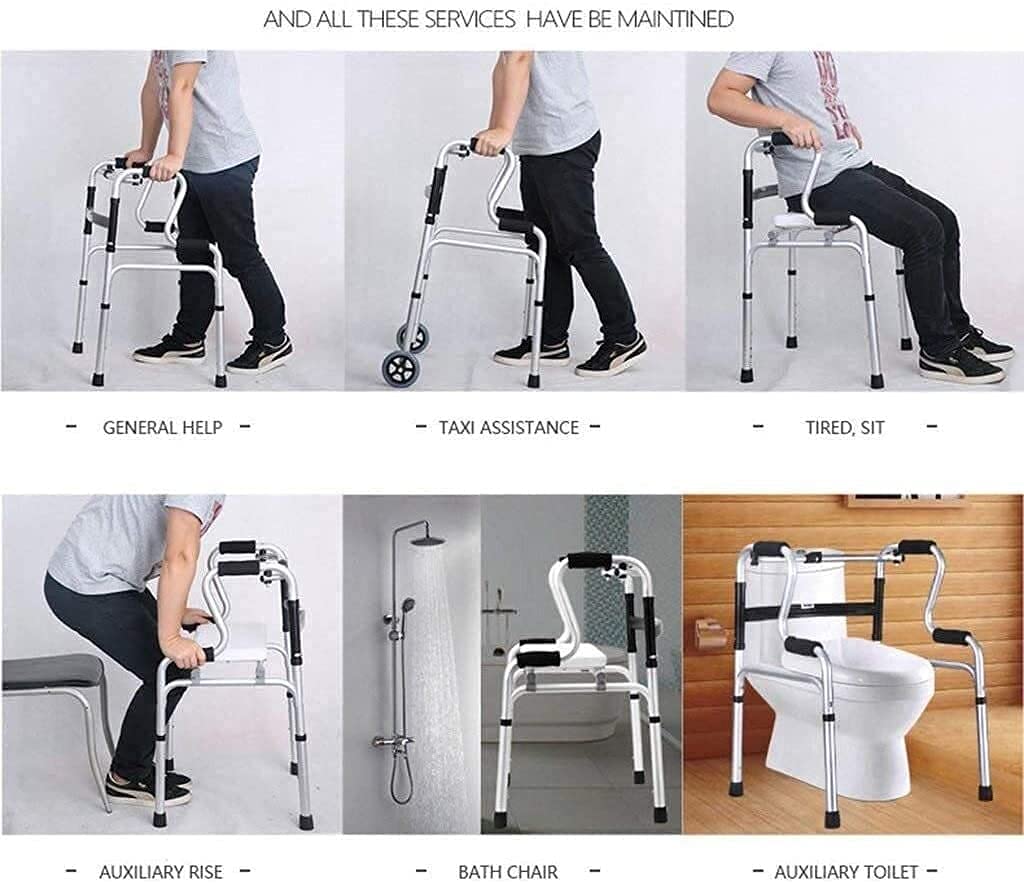 Chodziki dla osób starszych Chodzik dla seniorów Rollator Składany dorosły senior Rollator Chodziki wspomagające 4 nogi kula Stop aluminium regulowana wysokość little surprise