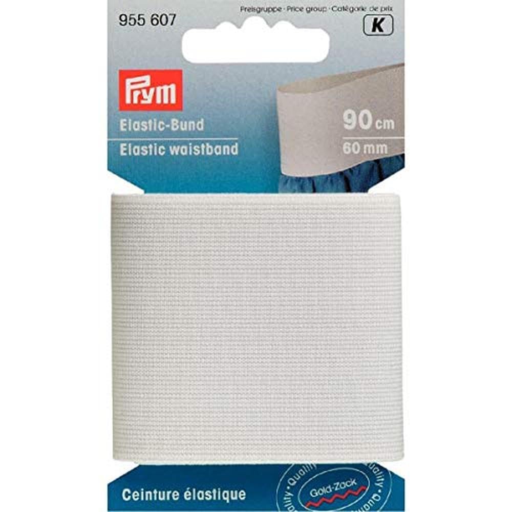 Prym - White (60mm, 0.9m) Elastic Waistband - 1 Unit, 60 MM, White, 90 CM - Image 2