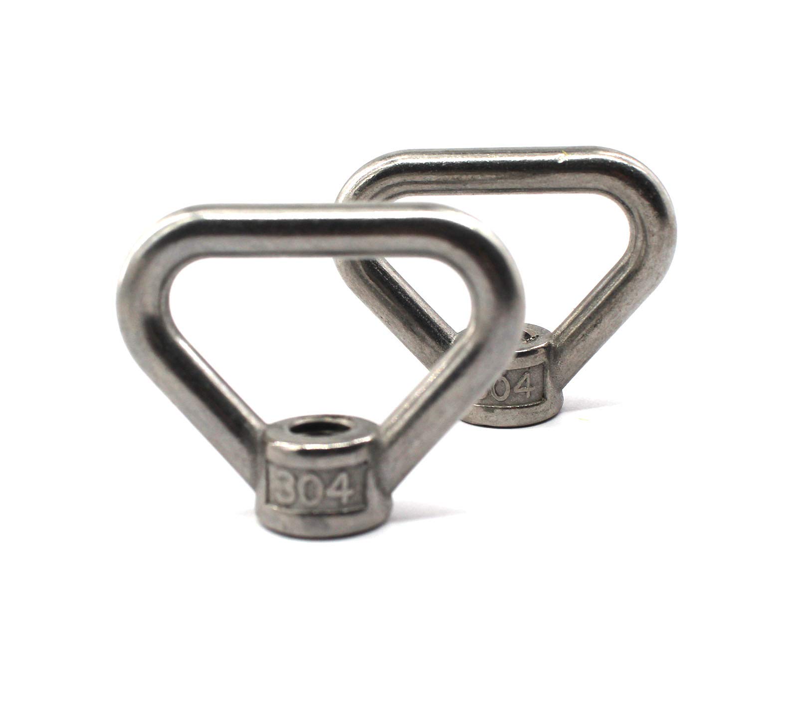 2 pcs of M20 304 Stainless Steel Heavy Duty Lifting Eye nut Triangle Shaped Screw Fastener