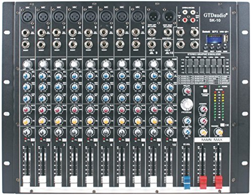GTD-Audio 10 Channel 4000Watt Professional Powered Mixer Amplifier (1000 Watt RMS)