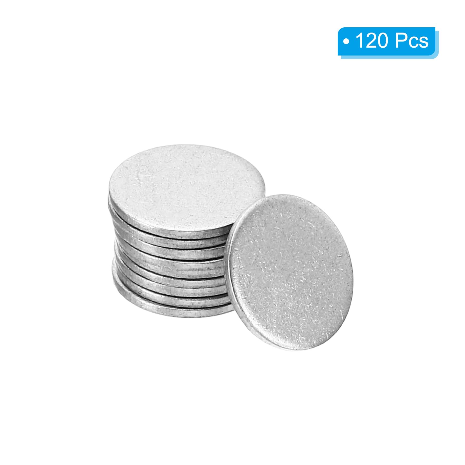 PATIKIL 18mm Steel Disc, 120Pcs Round Metal Stamping Blanks Tags Circle Metal Strike Plate DIY for Engraving Stamping Craft - Image 3