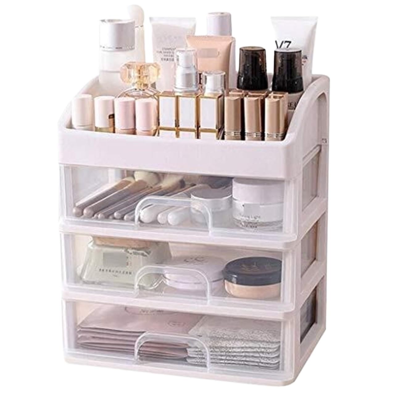 GFJHdfhE Cosmetic Storage Box Lipsticks Makeup Organizer Cosmetic Storage Box Lipstick Mask Portable Case Desktop Skincare