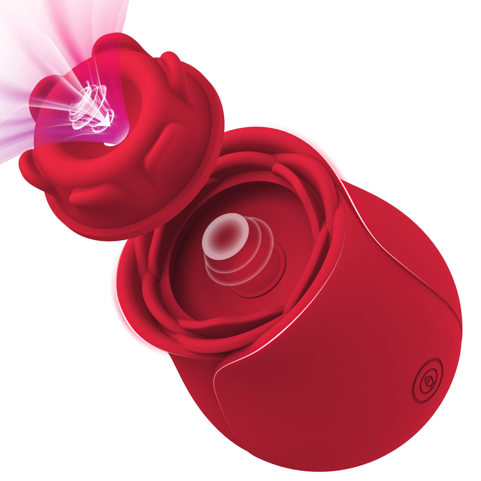 Rose Clitoris Sucker Clitoral Sucking Vibrator with 10 Modes, Magnetic Charge, Clit Nipples Suction Stimulator and G SpotVibrator - Sex Toys for Women