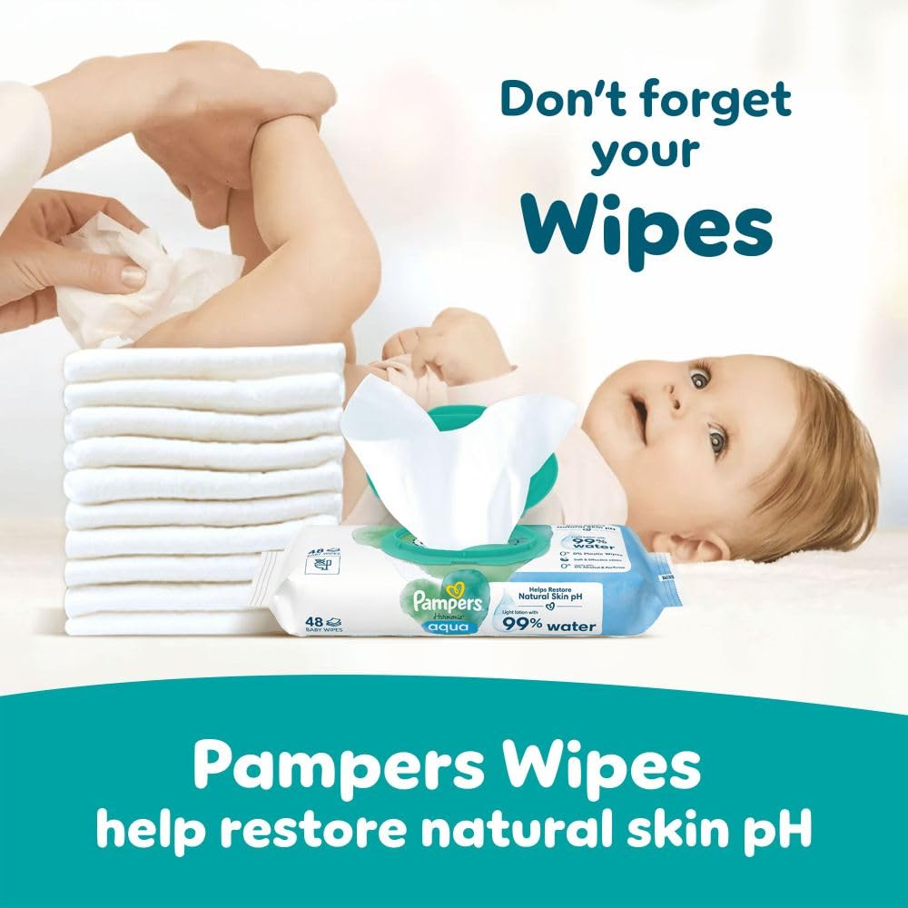 Pampers Baby-Dry Lot de 108 couches Taille 9 19 kg et plus, ajustement à 360° pour éviter les espaces et les fuites