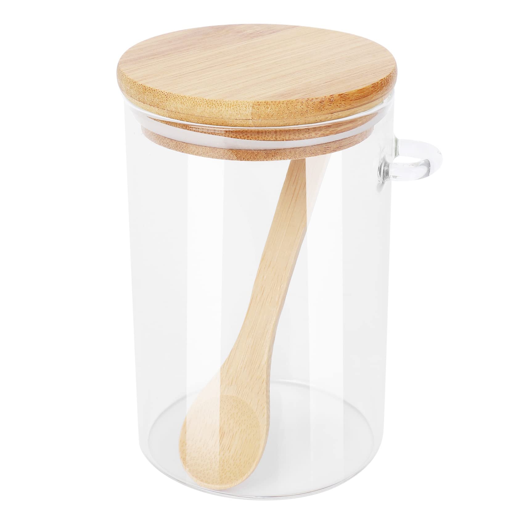 Yindhgdr Food Storage Clear Sealed Canister Container with Lid and Spoon for Loose Tea Salt Sugar Coffee Bean Preservation