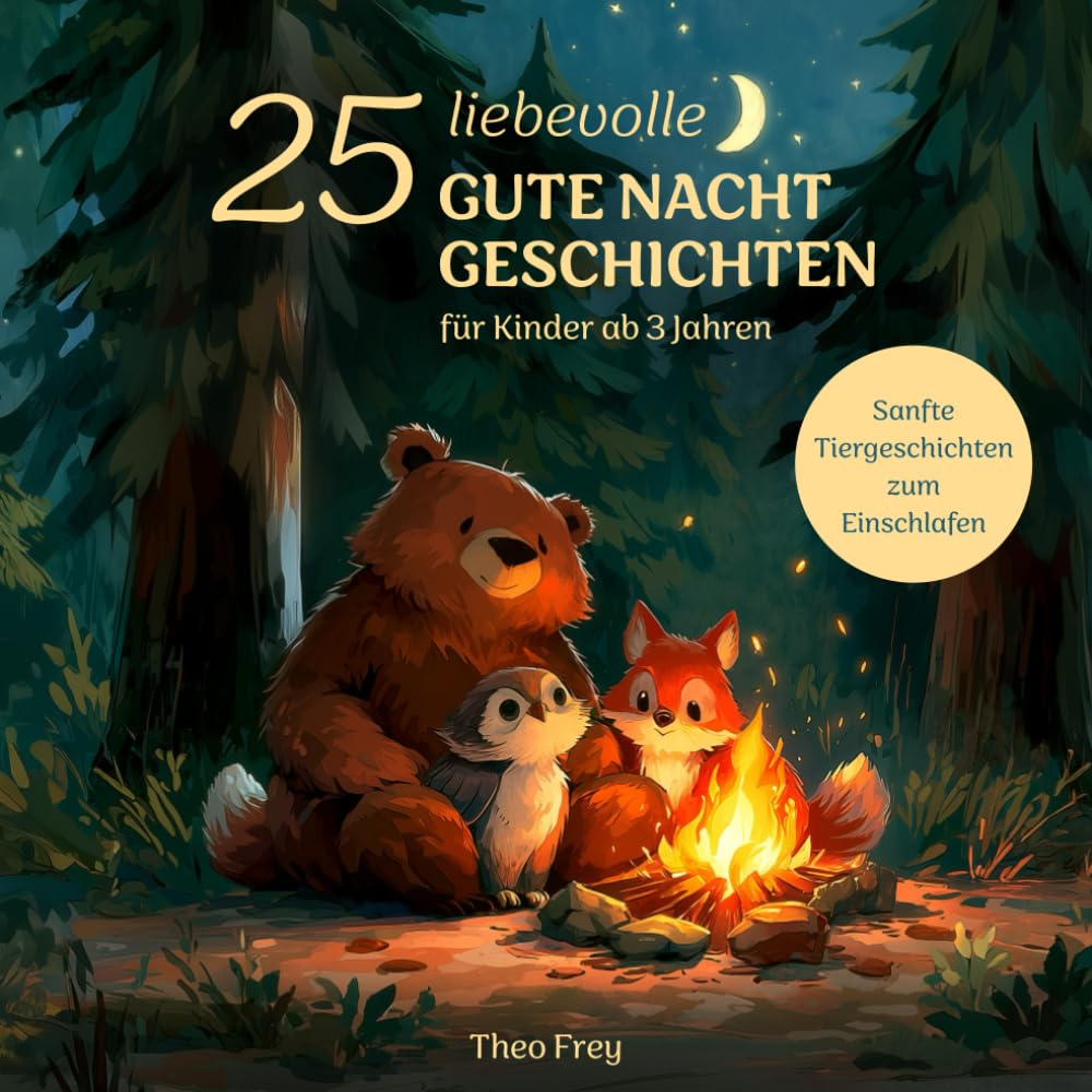 25 liebevolle Gute Nacht Geschichten für Kinder ab 3 Jahren: Sanfte Tiergeschichten zum Einschlafen
