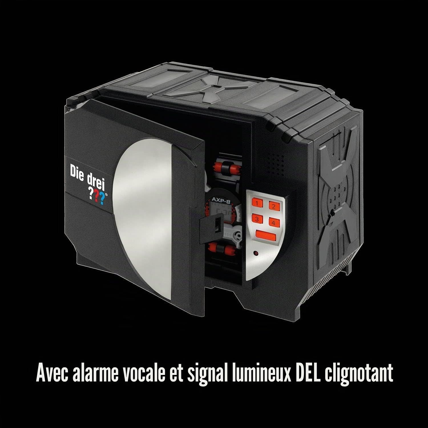 Kosmos 630607 Le Trois-Coffre-Fort numérique protège Vos Secrets avec Un Code et Une Alarme vocale, Jeu de Jouets de détective pour Enfants à partir de 8 Ans et Plus Mini Safe