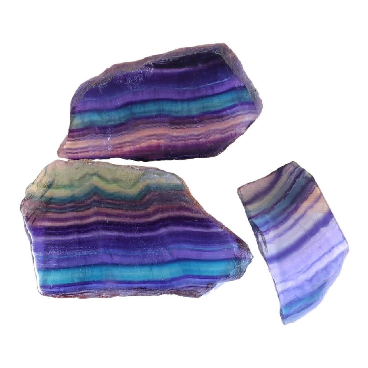 AARTERZZA 1pc 100-200g Fluorite Slices Heart Crystals and Gemstones