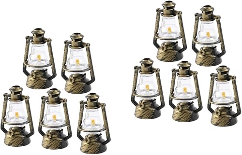 10 Uds. Mini linterna de Navidad lámpara de aceite de cámara rústica miniatura lámpara de aceite linterna retro lámpara de queroseno luz de