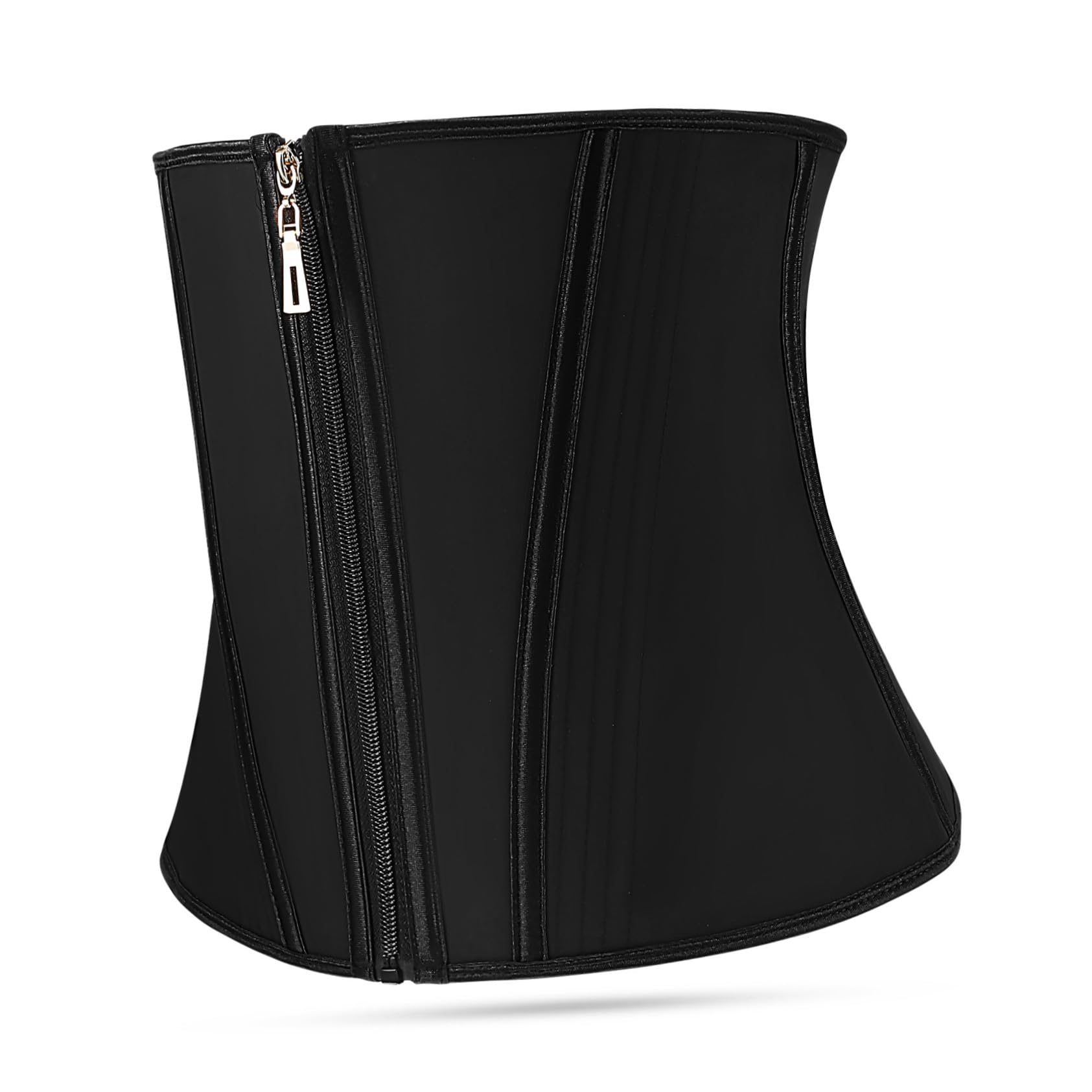 Corsé Moldeador de Abdomen con Cremallera, Traje Moldeador de Látex Negro, Cómodo y Ajustable, Talla 3xl para Mujer