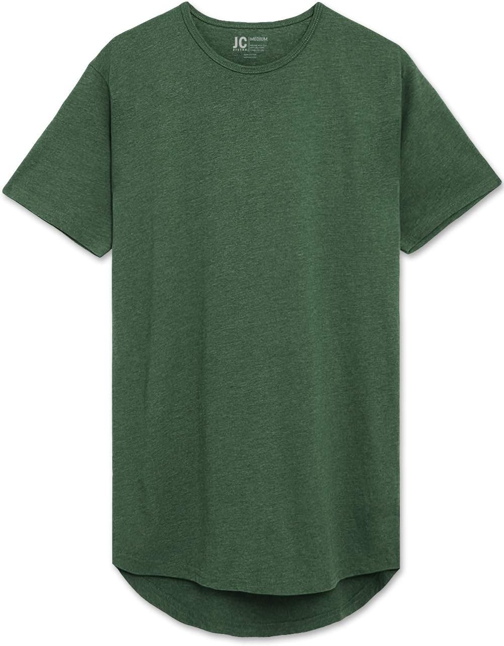 JC DISTRO Mens Hipster Hip Hop Elong Longline Crewneck T-Shirt