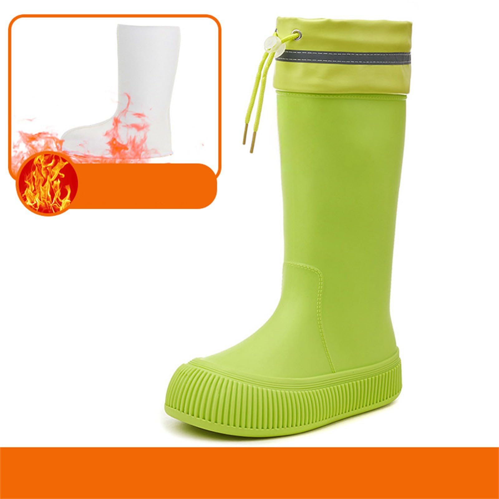 Botas de lluvia para mujer, forradas, botas de lluvia de goma, impermeables, botas de jardín, botas de Wellington, botines de goma antideslizantes, botas de lluvia, botas de lluvia largas, botas de