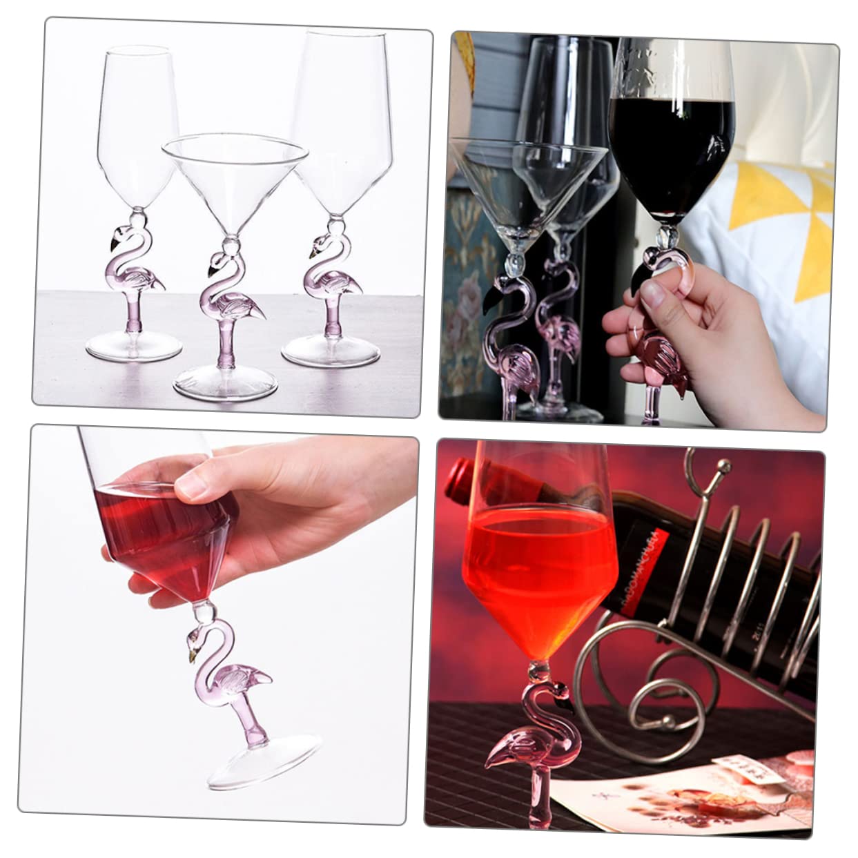 PRETYZOOM 2piezas Copas De Vino Resistentes Al Desgaste Diseño Flamenco Para Fiestas y Hogar