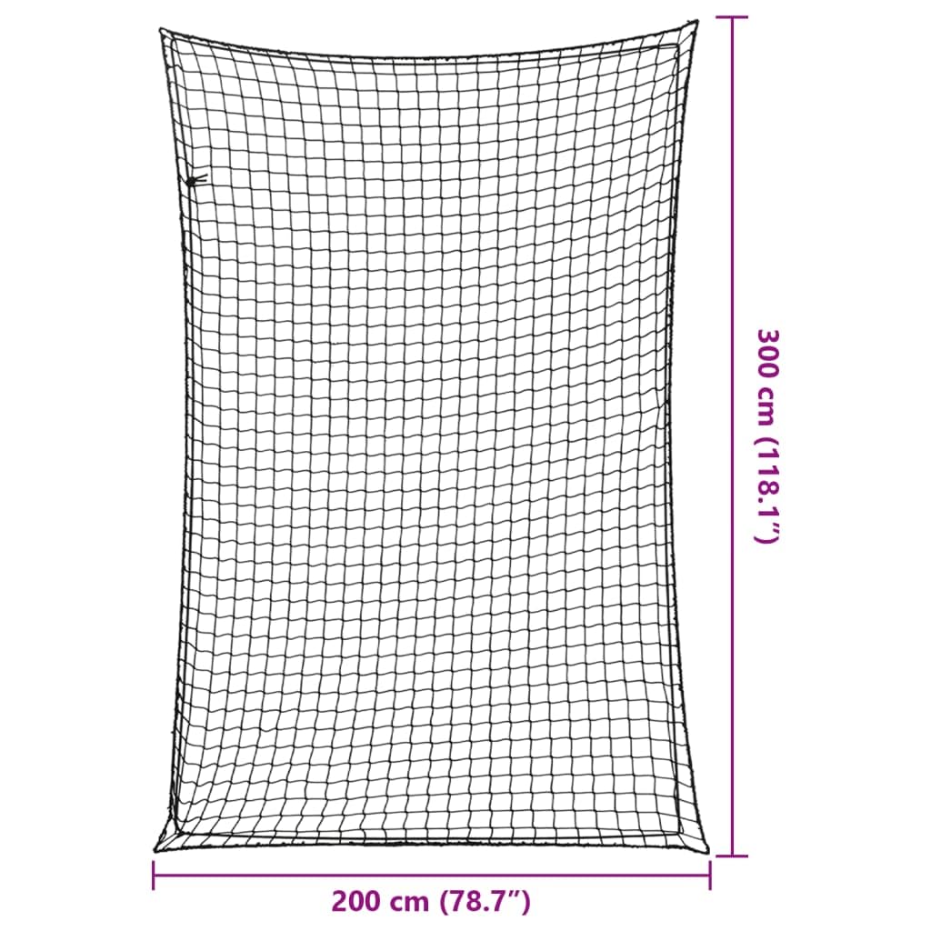 Anhängernetz mit Gummiseil Schwarz aus Polypropylen 3x2 m, UV-beständig und wetterfest, universell für Anhänger, Lkw, SUV und Pkw, elastisch zur Ladungssicherung und sicheren Befestigung