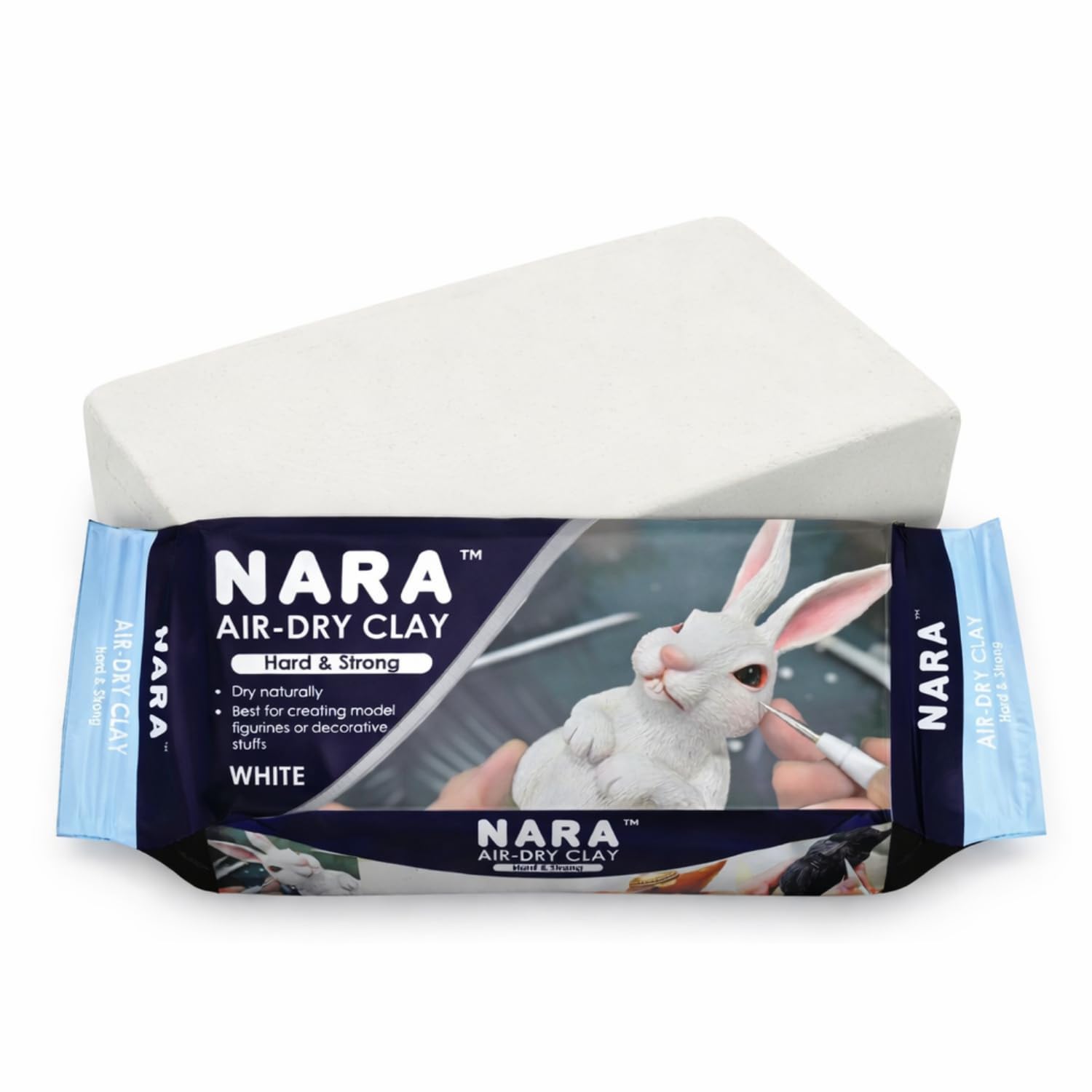 NARA Air-Dry Clay (Hard & Strong) 500g Clay for Arts & Crafts, DIY Projects, No Oven or Kiln Needed, Fast Drying, Perfect for Modelling, Coating, Painting, and Sculpting (White)-image-4