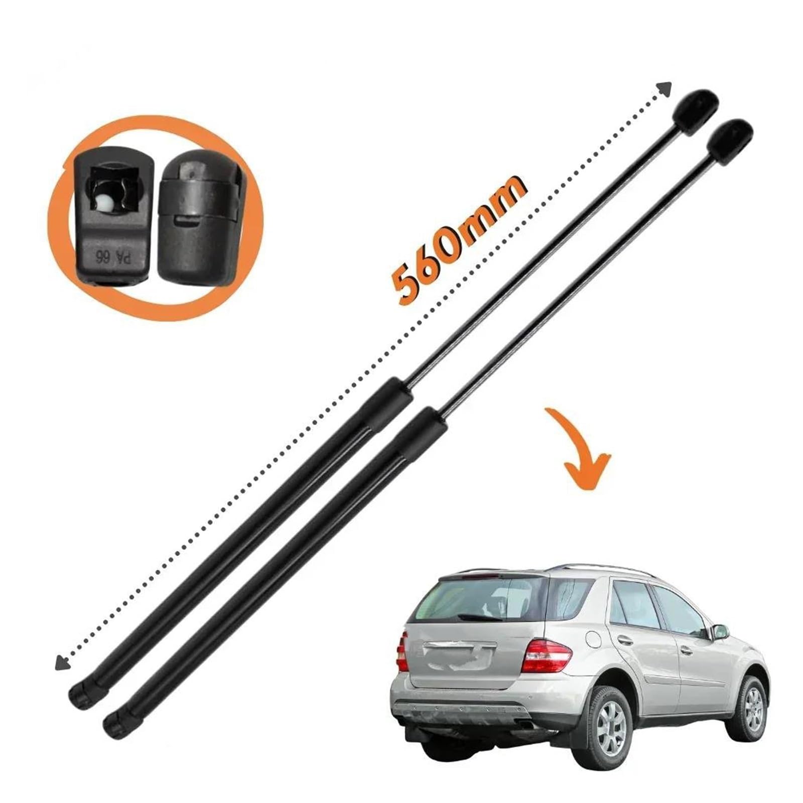 Pistoncini Per Mercedes Per Benz W164 Serie ML 320 350 450 Per 500 550 SUV 2006-2011 Barra Supporto Per Portellone Posteriore E Bagagliaio Ammortizzatori Baule(Normal Black)