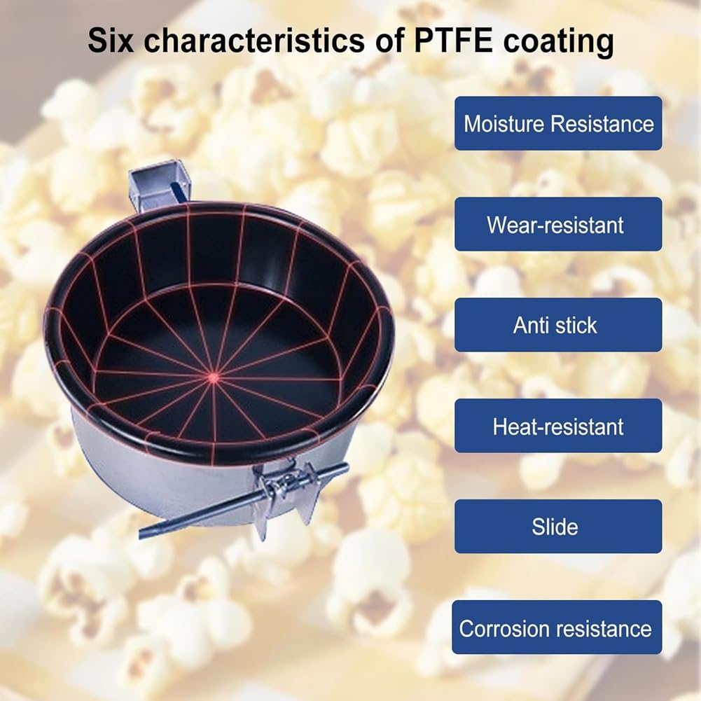 Recipiente de Repuesto para Máquina de Palomitas de Maíz de Aire Caliente, Recipiente Antiadherente con Elemento Calefactor Anular (3 Orificios de 15 Mm)