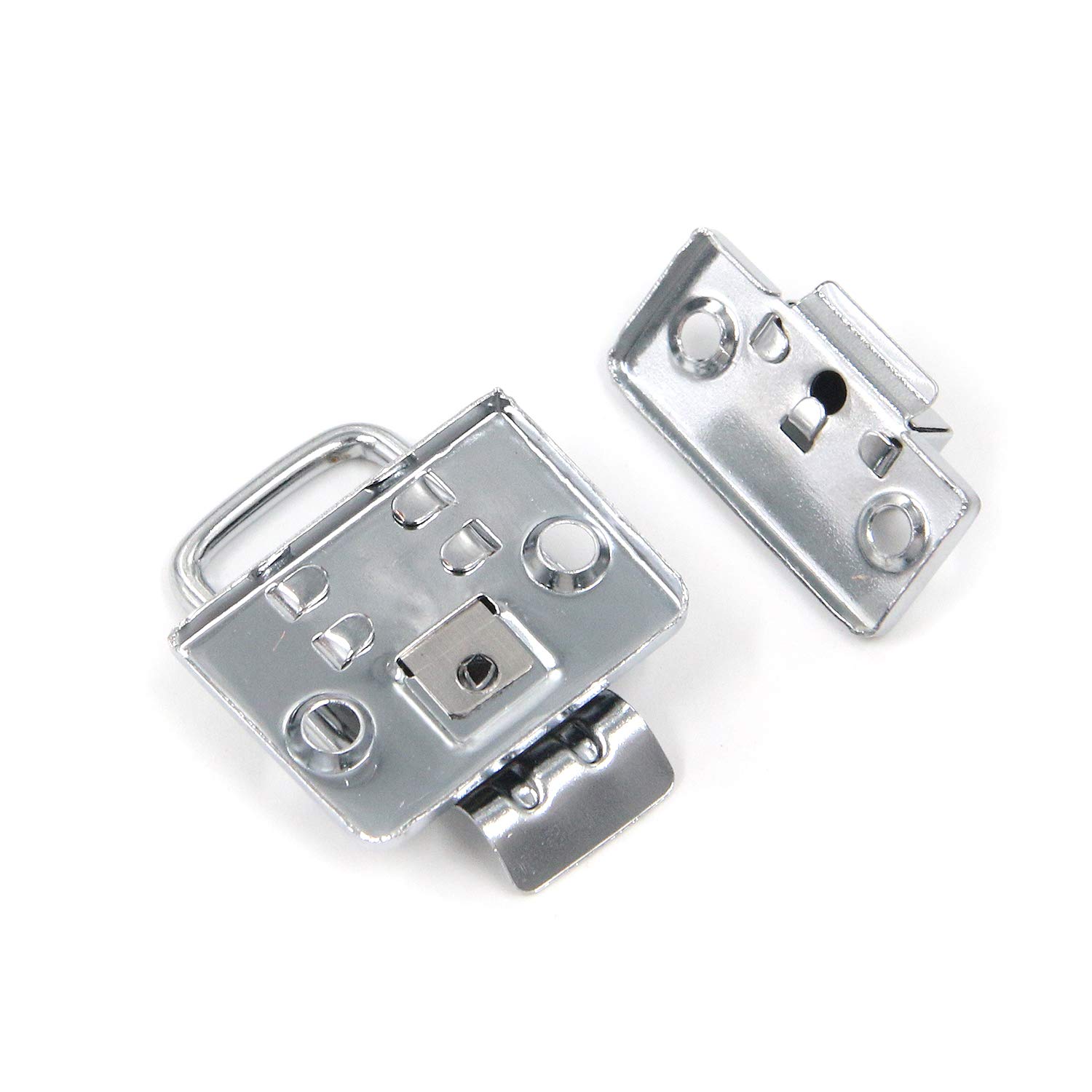 Geesatis 10 pcs Case Hasps Latches Toolbox Buckle Lock Case Box Hasp Latch for Guitar Case Musical Cases Cosmetic Case, with Mounting Screws, 1.85 X 1.1 Inch 1