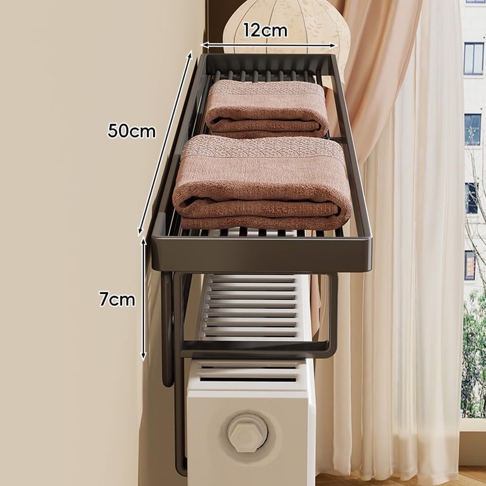 para soporte para estantería Radiador 50cm para acero Calor(Black 40mm)