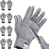 [Wlikn] 防刃手袋 軍手 作業用 4双入 HPPE防刃5級 耐切創 園芸 料理用 キャンプグローブ アウトドア オールシーズン対応