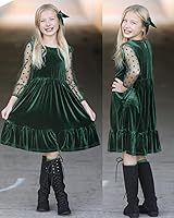 Vista 5 de Arshiner Vestidos de manga larga de terciopelo para niñas