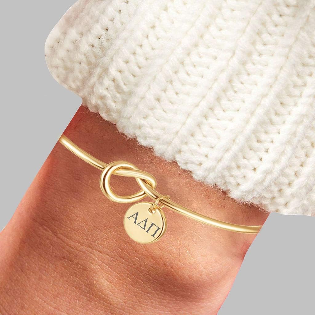 Alpha Delta Pi Sorority Bracelet Love Knot Cuff Bangle
