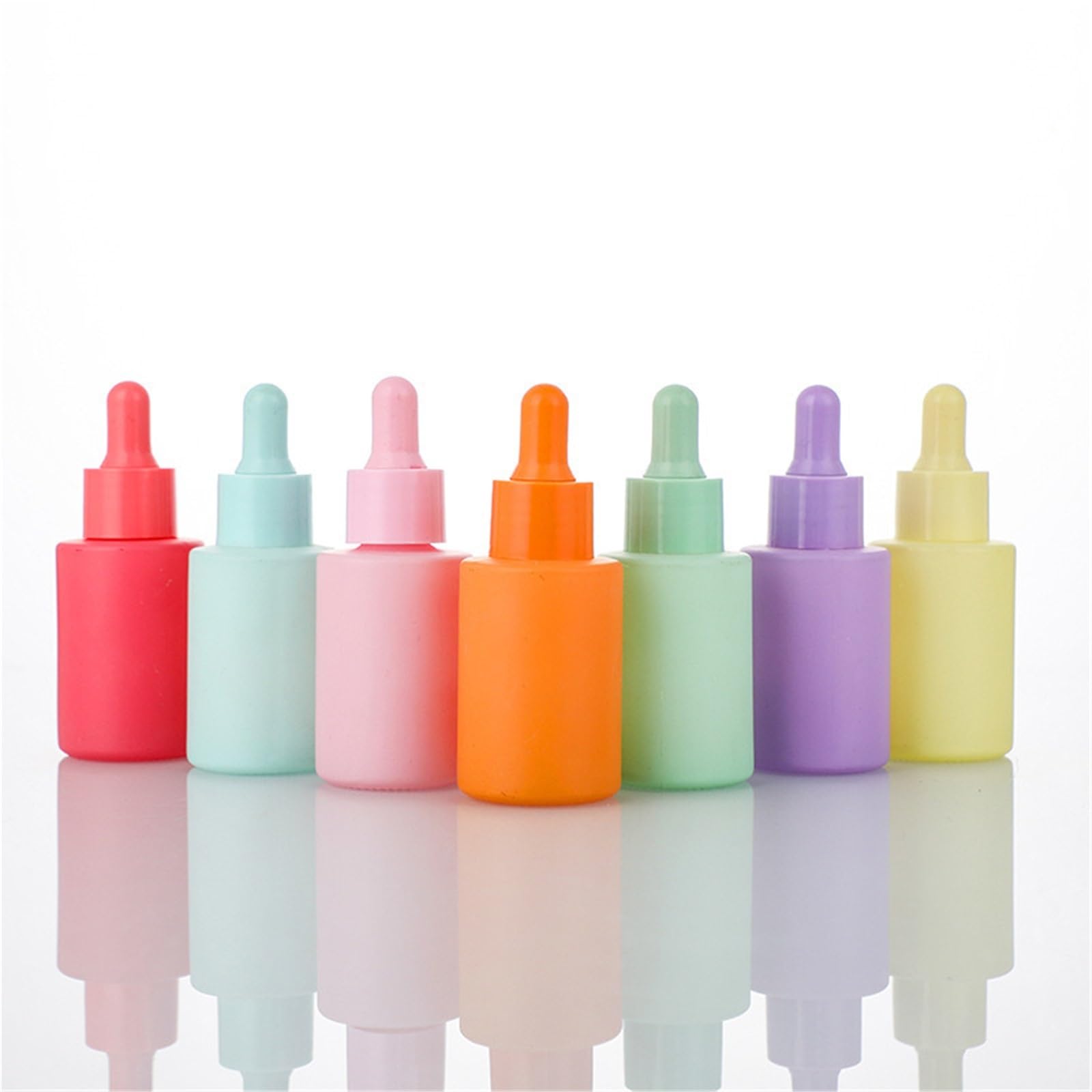 Gotero 5 uds botella cuentagotas de vidrio pequeñas botellas hombro plano Macarone contenedores suero aceite esencial esmerilado(Green)