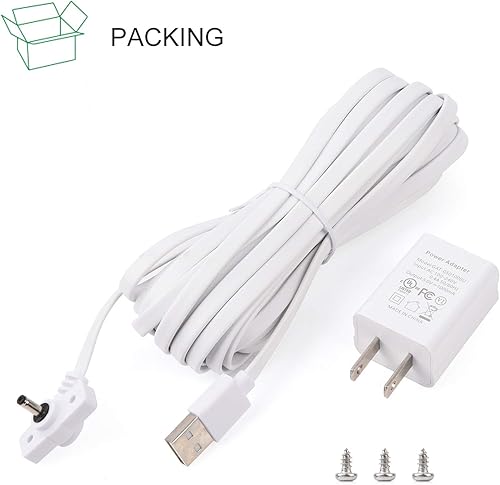 Miniatura 7 de Adaptador de corriente para batería de cámara Ring Spotlight, con cable exterior resistente a la intemperie de 25 pies para cargar continuamente tu