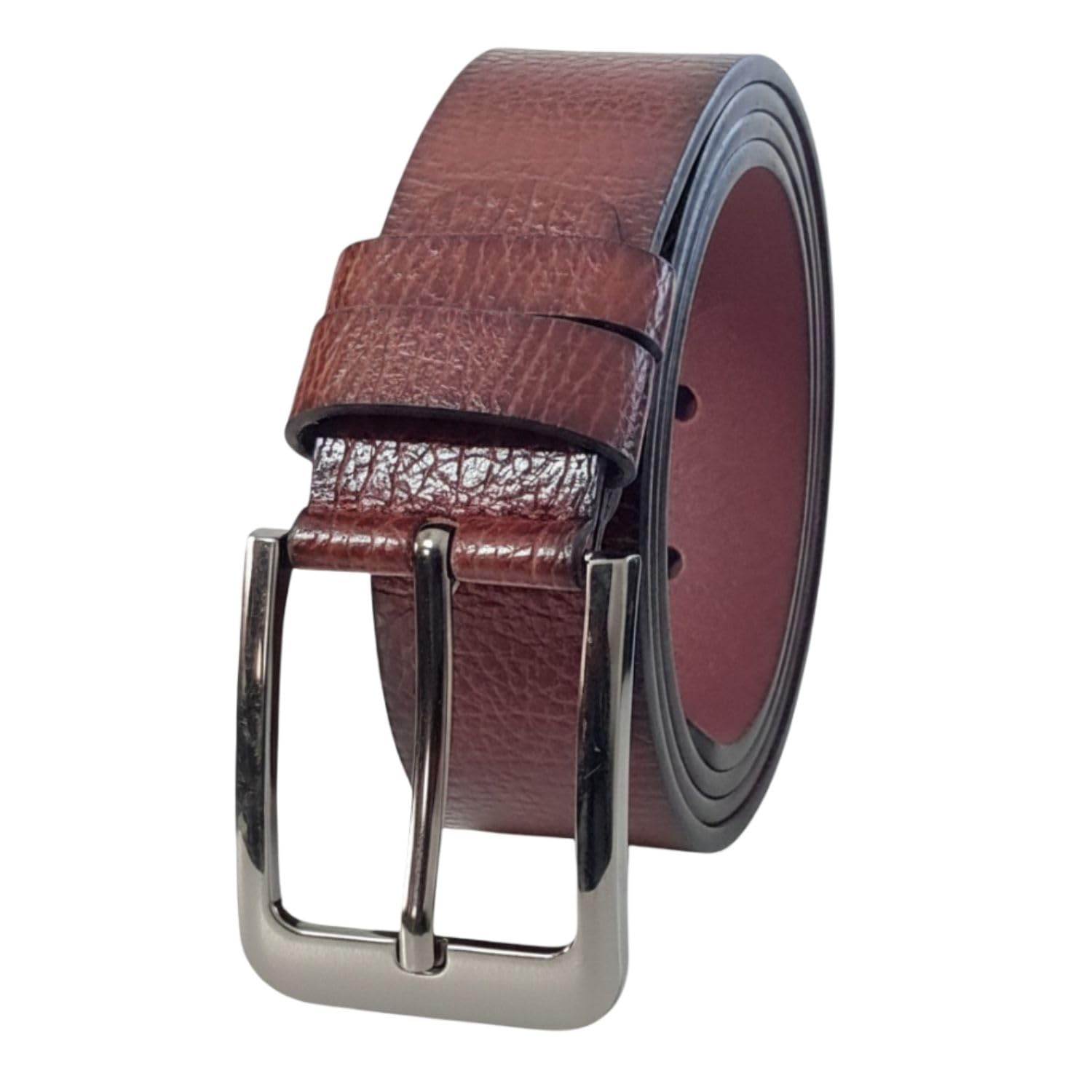 niddleman Men’s Vegan PU Leather Belt | 35 mm Width | Pebbled Grain Texture | Metal Pin Buckle | Formal & Casual Wear-picture-29