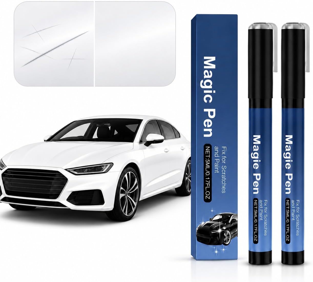 All Cars Magic Pen for Car Scratch Remover, Coat Touch Up Applicator (2Pcs)