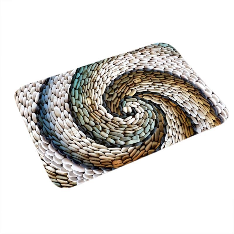Tapis d'entrée polyester 80x120cm lavable et antidérapant ivoire